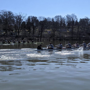 La Salle's Rowing team during competition.